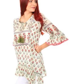 Naudic Tops Hacienda Tunic Top | Sage | N4s