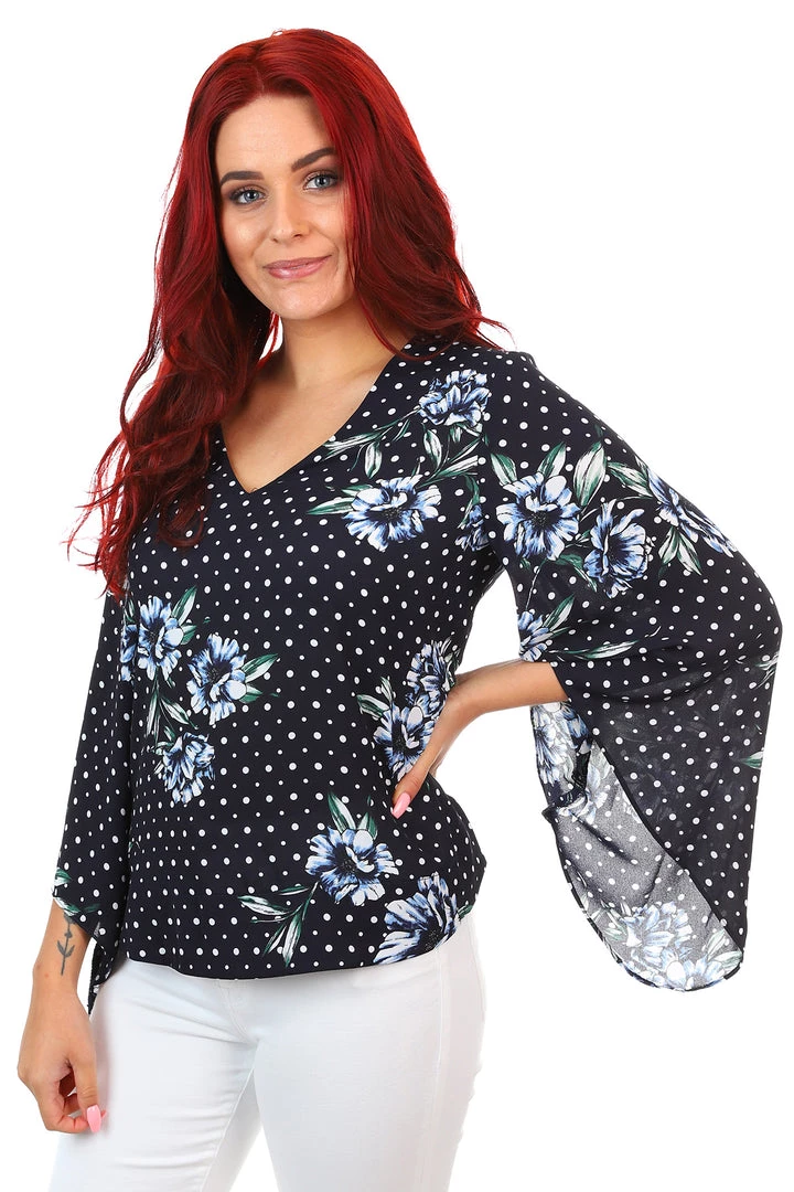 Joseph Ribkoff Navy Blooms Blouse - Navy Floral 1 Joseph Ribkoff Navy Blooms Blouse - Navy Floral