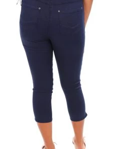 Cafe Latte Stretch Capri Jeggings | Navy | CL2 Pants