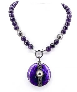 Ainsley Elizabeth Purple Shield Necklace Jewellery