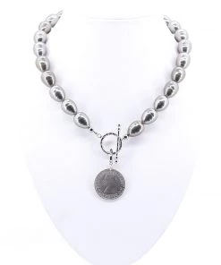 Pizazz Boutique Jewellery Regina Coin Necklace - Pewter