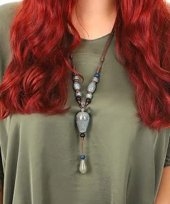 Stella Rose Speckled Droplet Necklace - Blue