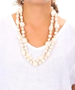 Status Collection Jewellery White Wooden Necklace