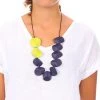 Blue Scarab Jewellery Yellow & Blue Pebbles Necklace
