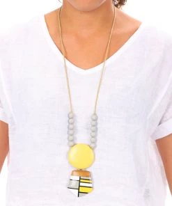 Blue Scarab Mellow Yellow Necklace