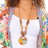 Blue Scarab Jewellery Shapes & Colours Wooden Necklace