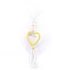 Hummingbird White Waterfall Heart Necklace - Yellow