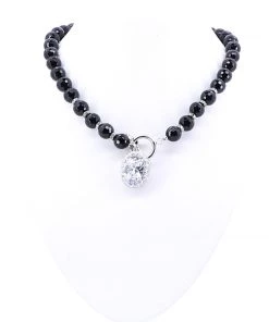 Touche' Elena Black Beaded Necklace Jewellery