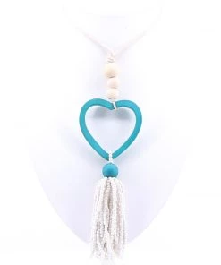 Hummingbird White Waterfall Heart Necklace - Turquoise Jewellery