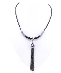 Stellar Rose Pendant Rope Necklace