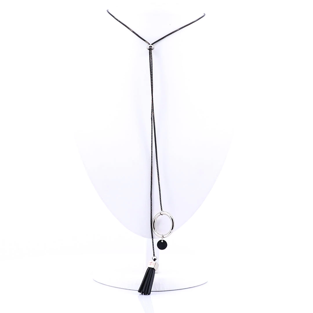 Stellar Rose Tassel & Hoops Necklace 1 Stellar Rose Tassel & Hoops Necklace