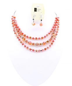Stellar Rose Jewellery Fiery Beaded Necklace & Earrings