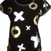 Cafe Latte Tops Noughts & Crosses Tee | Black | CL12