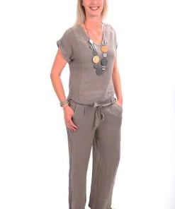 Ridley Nova Linen Pants | Mushroom | R5