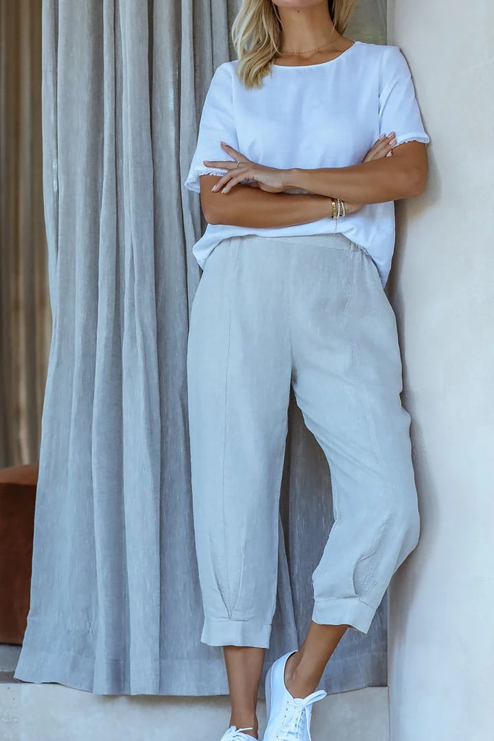 Naturals By O & J Natural Linen Pants | Sand | OJ7 3 Naturals By O & J Natural Linen Pants | Sand | OJ7