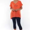 Cafe Latte Tops Palm Stud Tee | Coral | CL3
