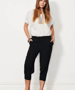 Holmes & Fallon Pepper Button Hem Pants (Black)