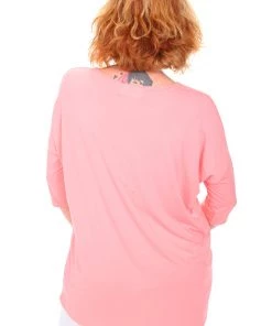 Relaxed High Low Bamboo Top | Soft Pink Tops