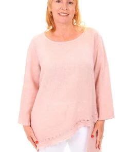 Cest Parfait Lazy Sunday Linen Top - Blush - CP7 Clothing