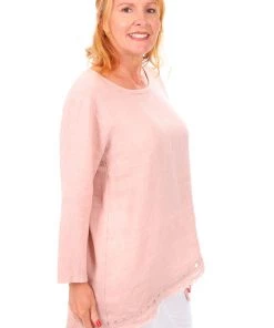Cest Parfait Lazy Sunday Linen Top - Blush - CP7 Clothing