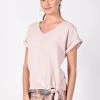 Frank Lyman Tops Side Tie Top | Blush | FL10