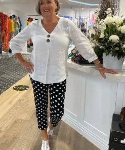 Frank Lyman Polka Dot Print Pants - FL8