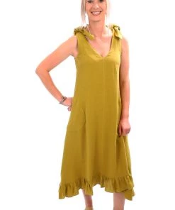 Sandra Soulus - ILLIUM Pussy Bow Dress | Avocado | IS24s Dresses