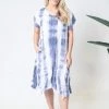Namastai Cotton Cap Sleeve Dress | Tie Dye Slate | N1s Clothing