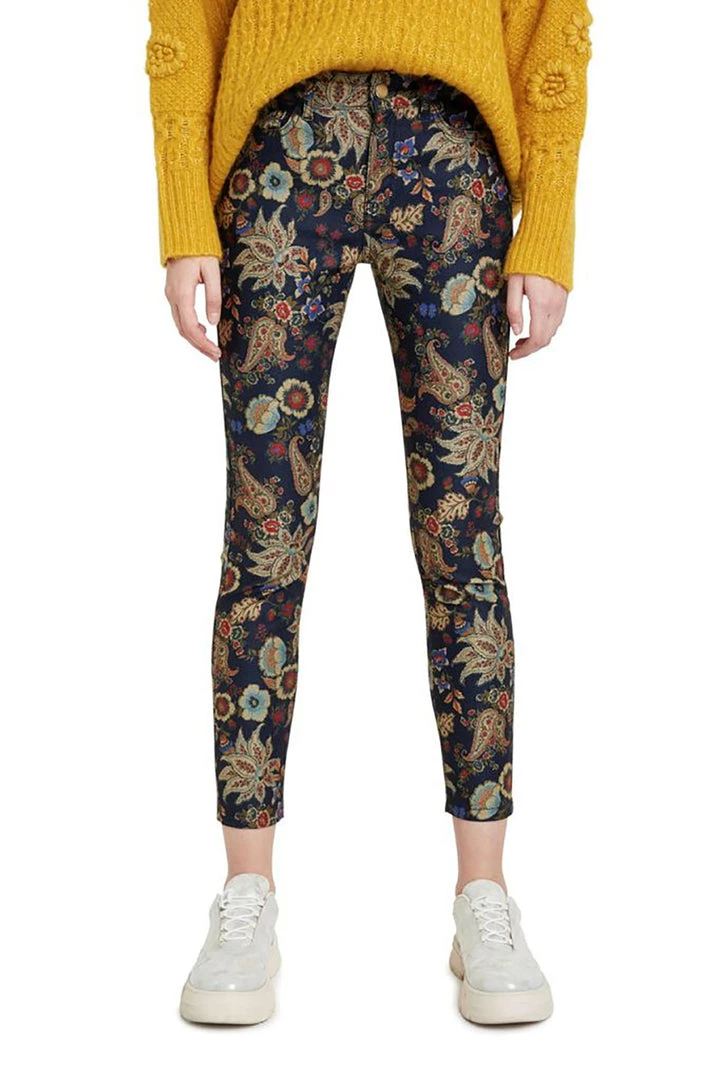 Desigual Clothing Floral Skinny Jeans - Navy - D7 4 Desigual Clothing Floral Skinny Jeans - Navy - D7