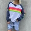 Hammill + Co Clothing Sporty Rainbow Sweat - Navy/White - HC16