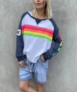 Hammill + Co Clothing Sporty Rainbow Sweat - Navy/White - HC16