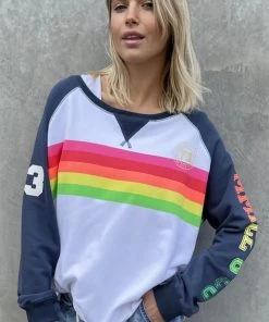 Hammill + Co Clothing Sporty Rainbow Sweat - Navy/White - HC16