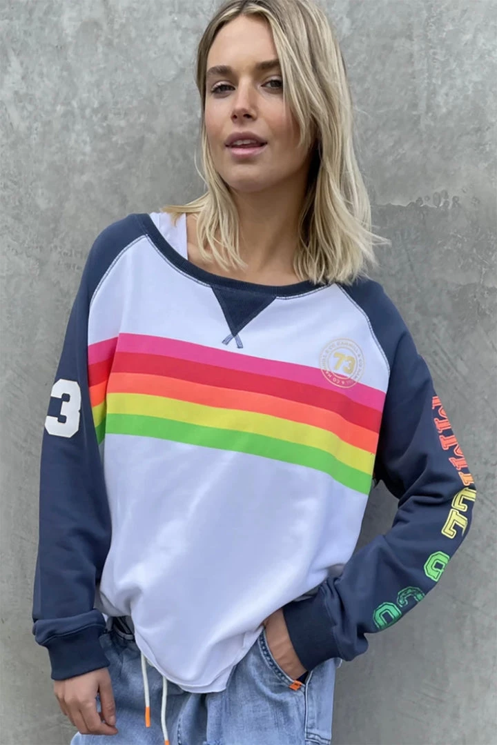 Hammill + Co Clothing Sporty Rainbow Sweat - Navy/White - HC16 2 Hammill + Co Clothing Sporty Rainbow Sweat - Navy/White - HC16