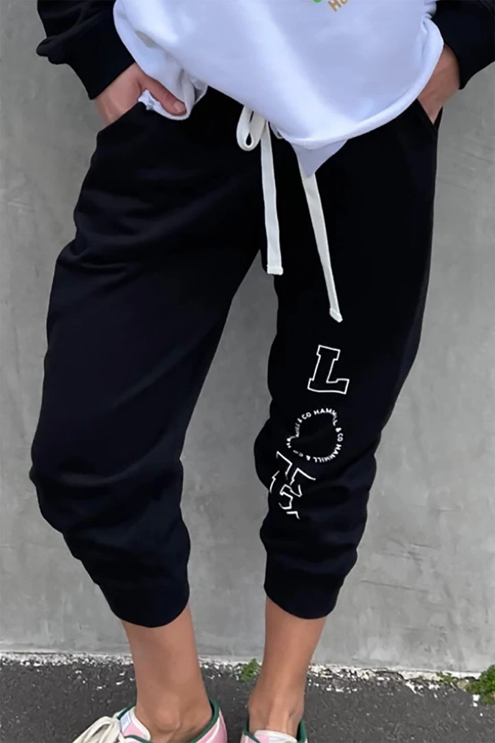 Hammill + Co Sporty Rainbow Sweat Track Pant | Black | HC18 1 Hammill + Co Sporty Rainbow Sweat Track Pant | Black | HC18