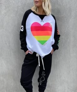 Hammill + Co Sporty Rainbow Sweat Track Pant | Black | HC18