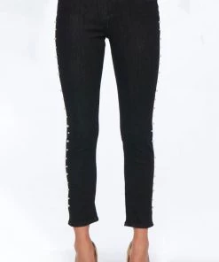 New London Raunds Pearl Jeans | Black | NLJ11