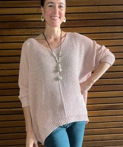 Cindy G Long Sleeve Knit | Salmon | CG12 Clothing