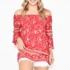 New U Collection Off Shoulder Top - Red - NU7