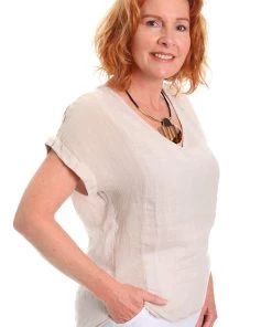 Ridley Aria Tee | Beige | R1 Linen