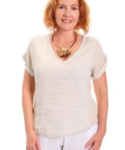 Ridley Aria Tee | Beige | R1 Linen