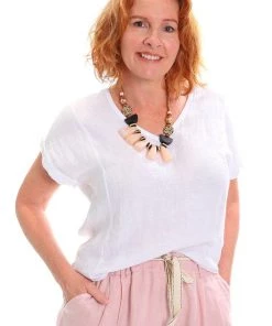 Ridley Linen Aria Tee | White | R1 5 Ridley Linen Aria Tee | White | R1