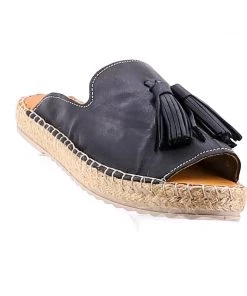 Rilassare Tardy Leather Espadrille - Black