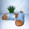 Rilassare Tea Leather Slide | Denim | RS1 Shoes