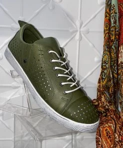 Rilassare Taneka Leather Sneaker | Olive | RS8 Shoes