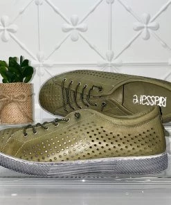 Rilassare Shoes Tatura Leather Sneaker | Khaki | RS5