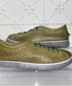 Rilassare Shoes Tatura Leather Sneaker | Khaki | RS5