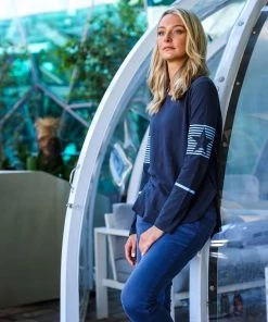 3RD STORY Clothing Riley Stripes On Sleeves | Ink | RD16