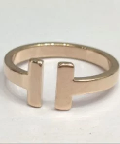 Sassy Collections T Cuff Ring - Rose Gold Jewellery