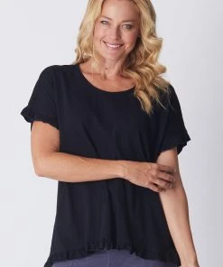 WD Designs Ruffle Core Top | Black | WD2