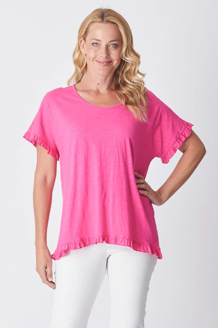 WD Designs Clothing Ruffle Core Top | Pink | WD2 1 WD Designs Clothing Ruffle Core Top | Pink | WD2